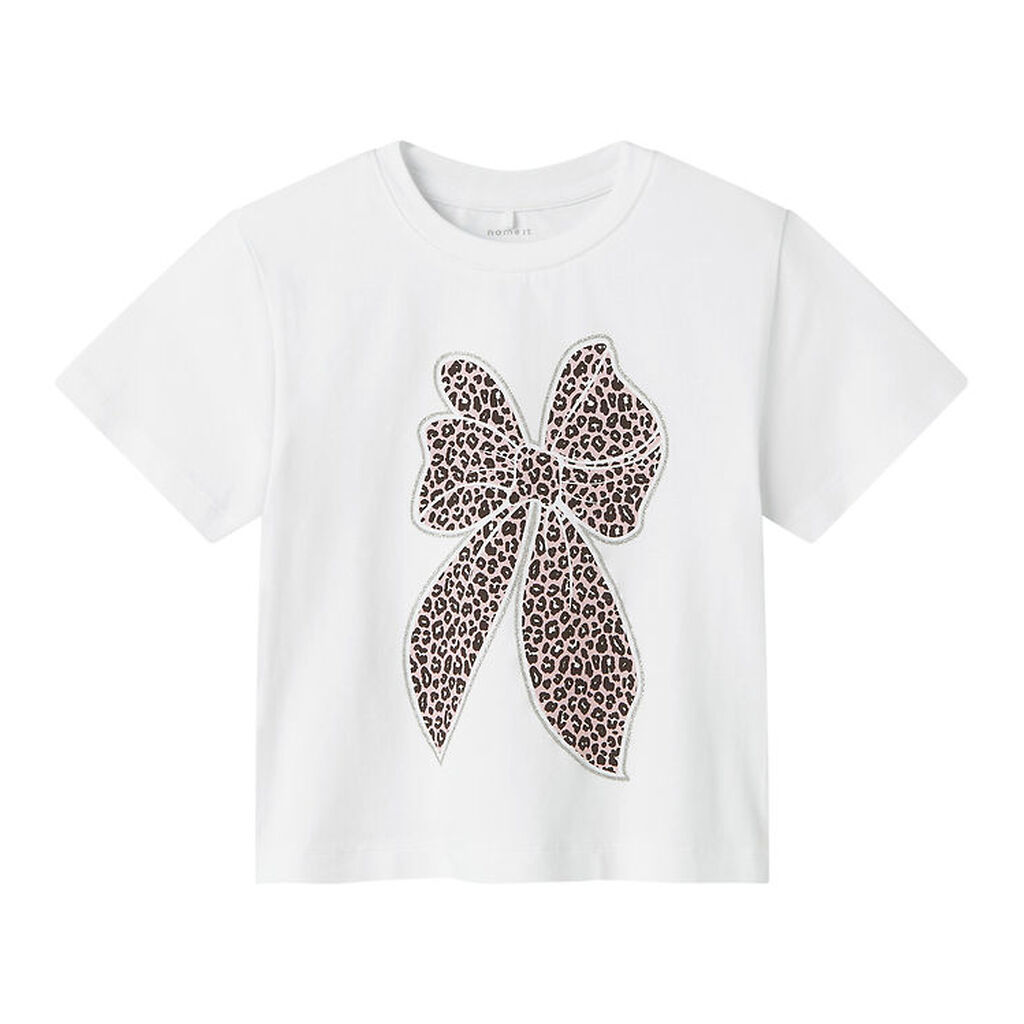 Name It T-shirt - NmfLeoanja - Bright White m. Print