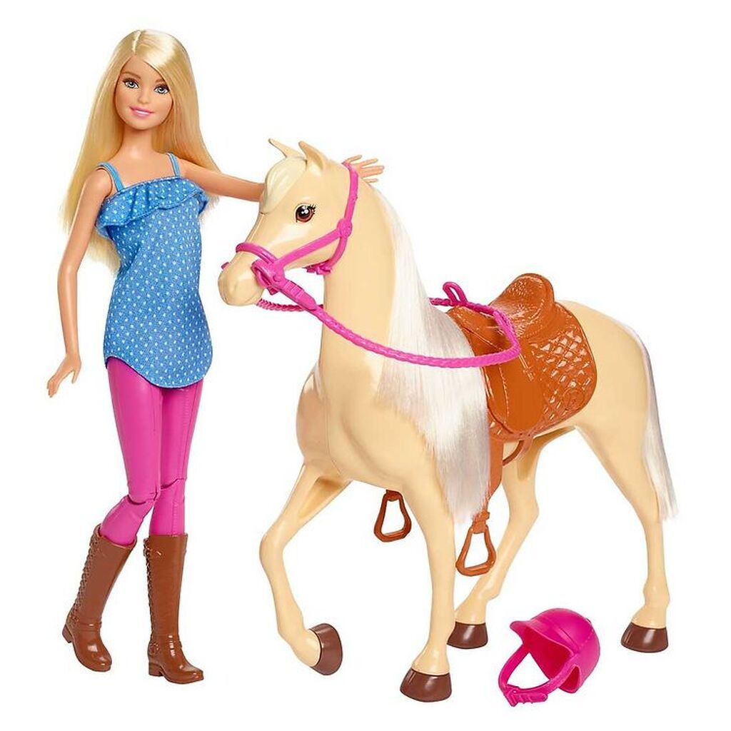 Barbie Dukkesæt - Doll and Horse (Blonde)