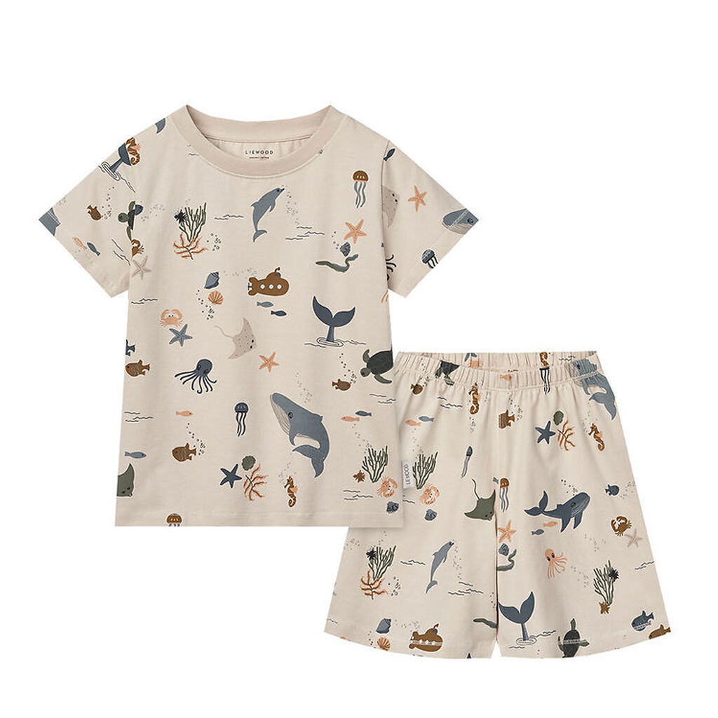 Liewood Nattøj - 2-delt - Ilford - Sea Creature/Sandy