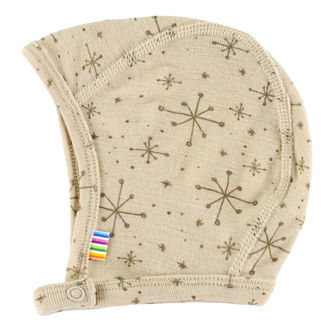 Joha Babyhjelm - 1-lags - Uld - Beige m. Stjerner