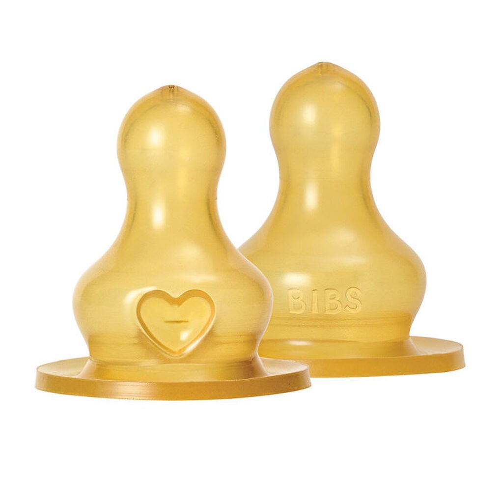 BIBS Flaskesut - 2-pak - Slow Flow - Naturgummi
