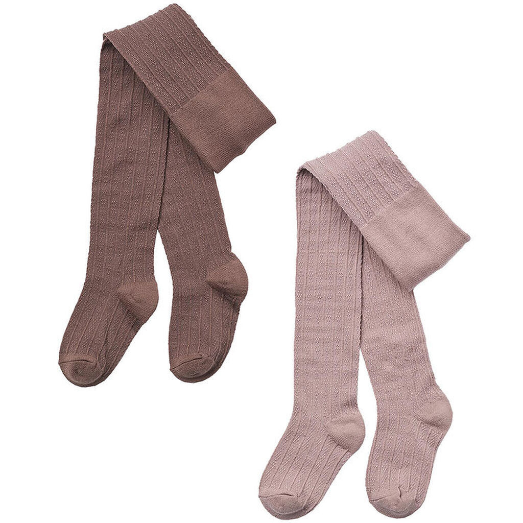 Wheat Strømpebukser - 2-pak - Uld - Blonde - Karl - Shadow Brown