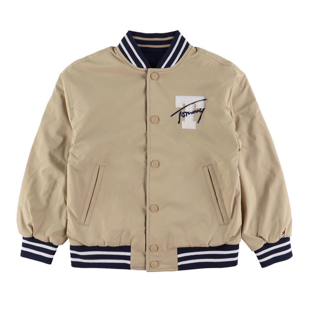 Tommy Hilfiger Bomberjakke - Vendbar - Gentle Gold/Navy