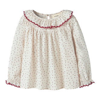 Lil' Atelier Bluse - NmfRasia - Turtedove/Red Dahlia