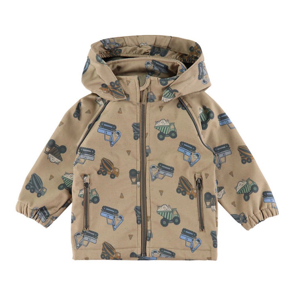 Name It Softshelljakke m. Fleece - NmmAlfa08 - Silver Mink/Truck