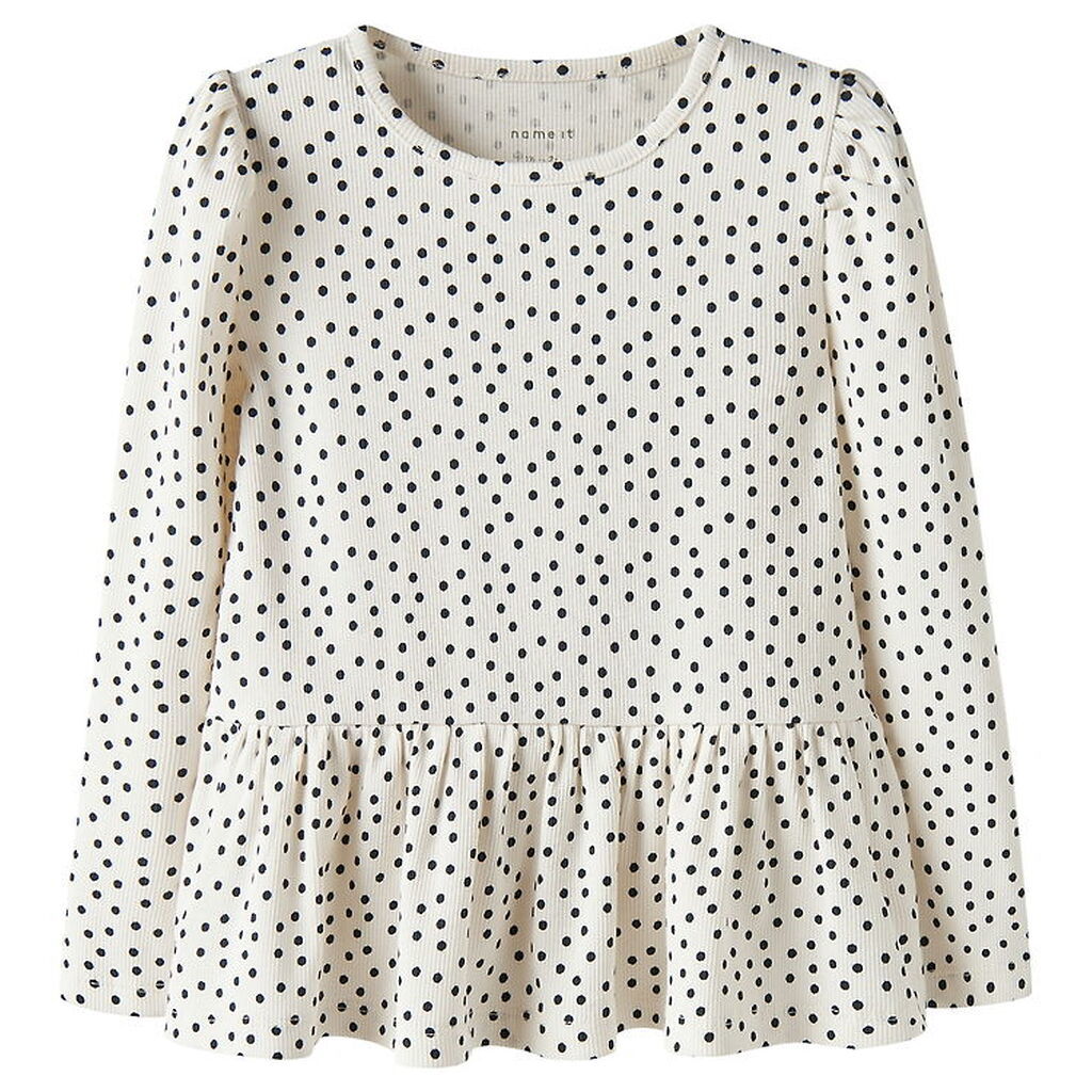 Name It Bluse - Rib - NmfTenna - Gardenia m. Prikker