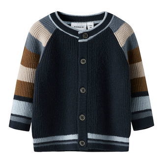 Name It Cardigan - Strik - Viskoseblanding - NbmSand - Navy Blaz