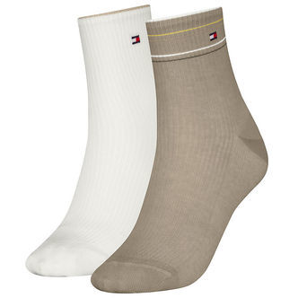 Tommy Hilfiger Strømper - 2-pak - Sand/Hvid