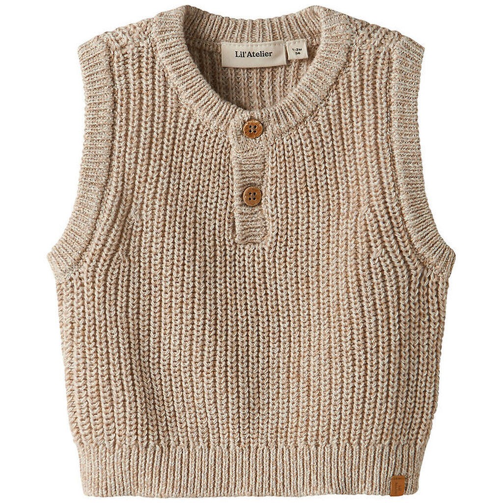 Lil Atelier Vest - Strik - NmmRokko - Oxford Tan/Melange