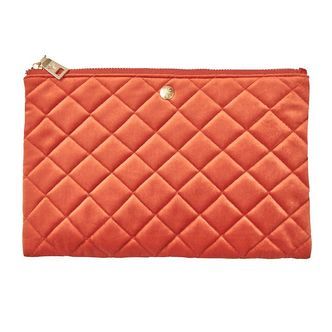 Fan Palm Toilettaske - Quiltet Velour - Apricot