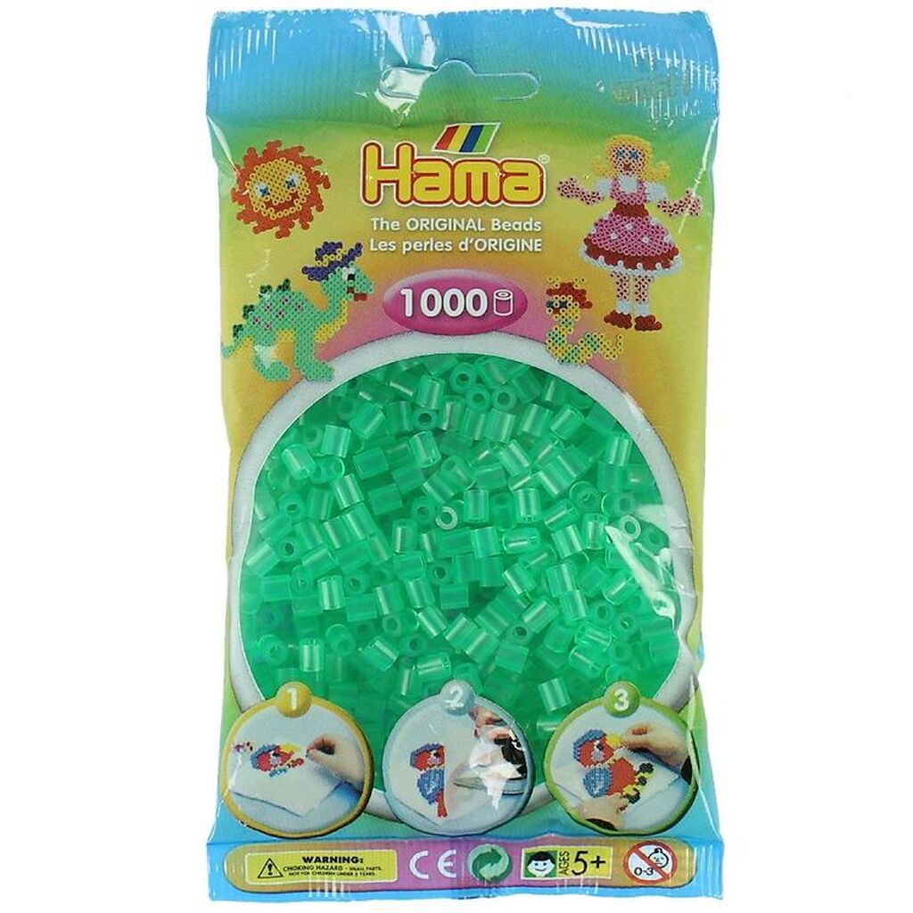 Hama Midi Perler - 1000 stk. - 16 Transparent Grøn