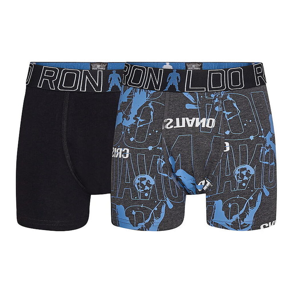 Ronaldo Boxershorts - Noos - 2-pak - Sort/Grå m. Blå