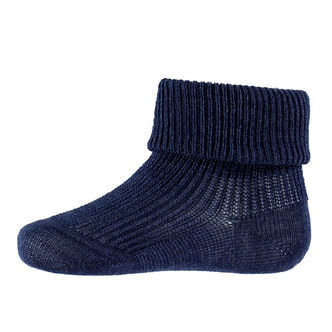 MP Strømper - Rib - Uld/Silke - Gro - Navy