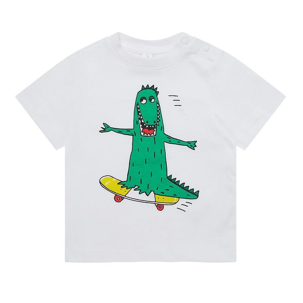 Stella McCartney Kids T-shirt - Hvid m. Krokodille