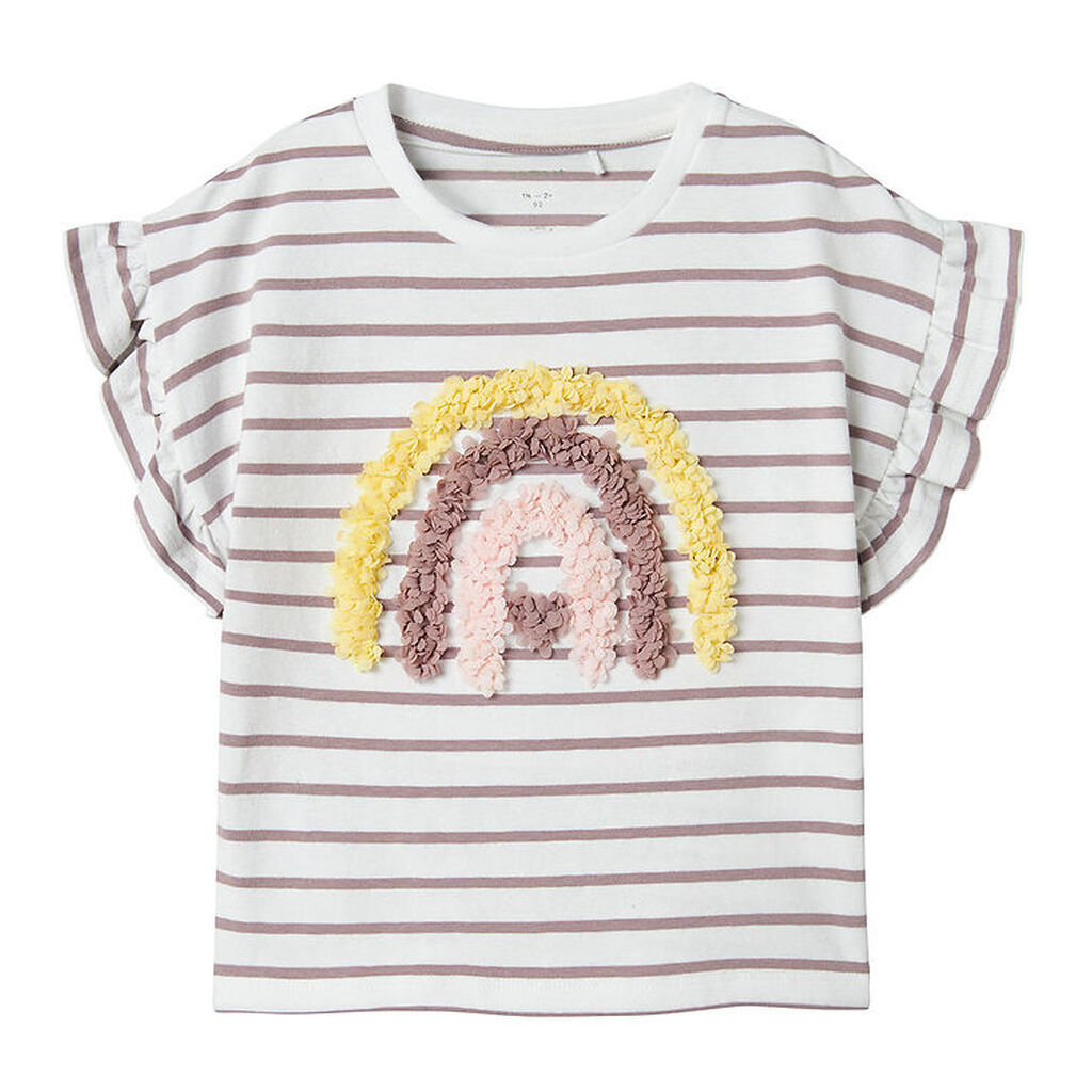 Name It T-shirt - NmfJadey - Bright White/Purple Dove