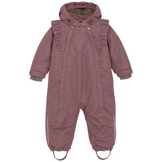 En Fant Flyverdragt - Rose Taupe m. Guldprikker