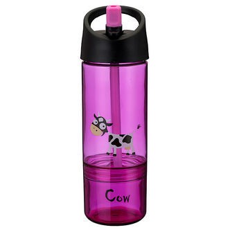 Carl Oscar Drikkedunk m. Sugerør - 2-i-1 - Lilla m. Ko