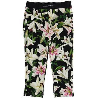 Dolce & Gabbana Leggings - Lilium - Sort m. Hvide Liljer