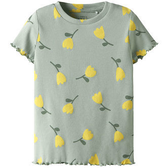 Name It T-shirt - NmfVemma - Aqua Gray/Lemon
