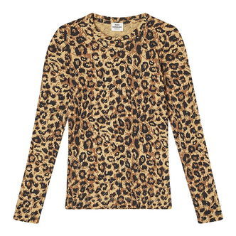 Mads Nørgaard Bluse - Talino - Rib - Leopard/Sort
