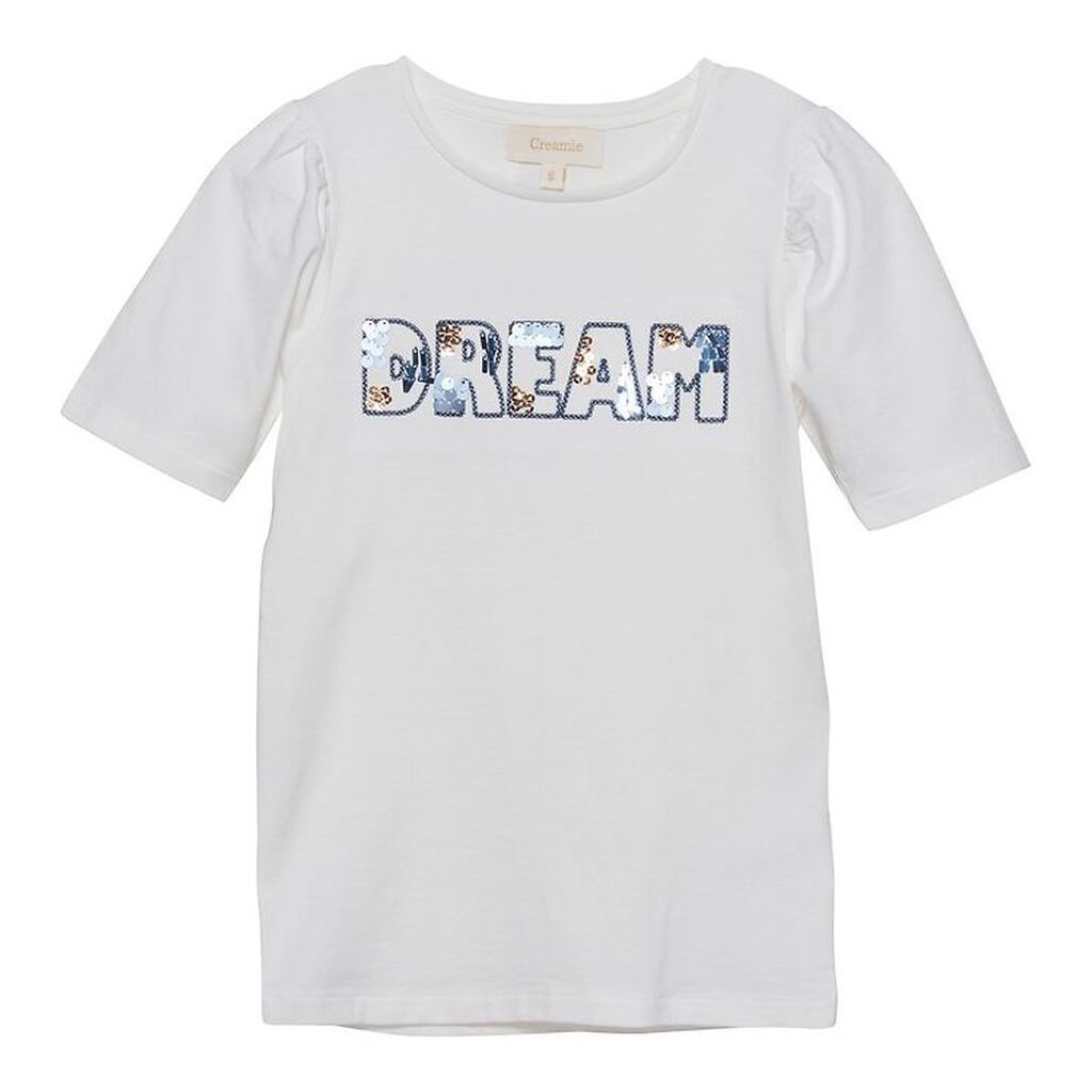 Creamie T-shirt - Cloud m. Pailletter