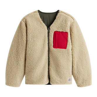 Tommy Hilfiger Fleecejakke - Vendbar - Pewter Green/Beige