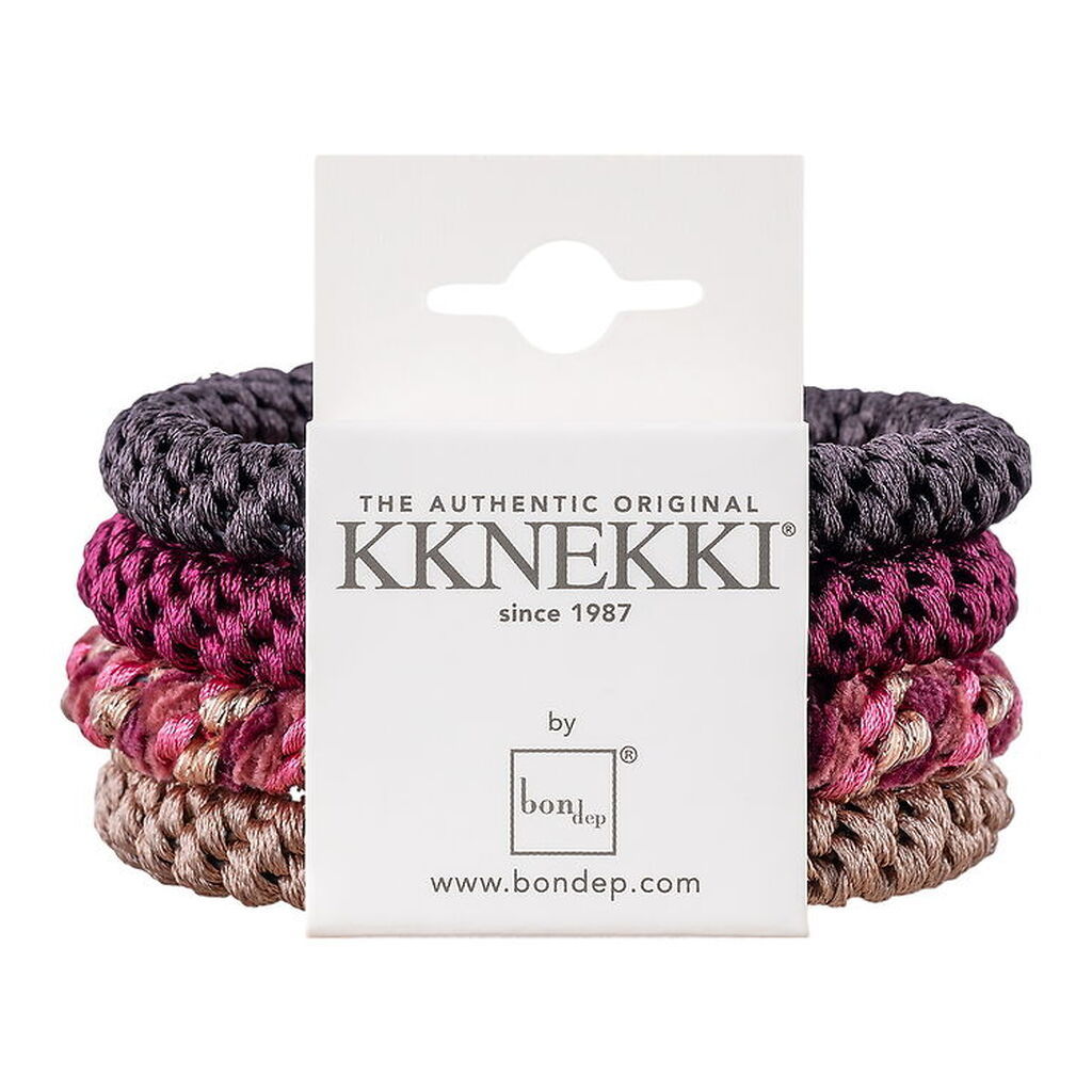 Kknekki Hårelastikker - 4-pak - Brun/Beige/Red