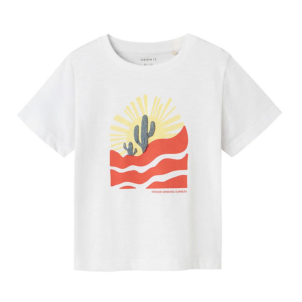 Name It T-shirt - NmmHaldur - Bright White m. Print