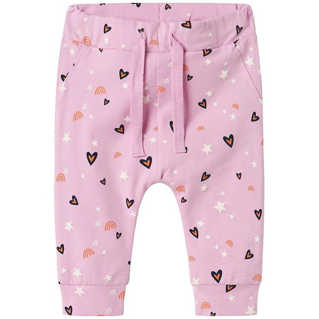 Name It Bukser - NbfVandora - Pastel Lavender/Hearts