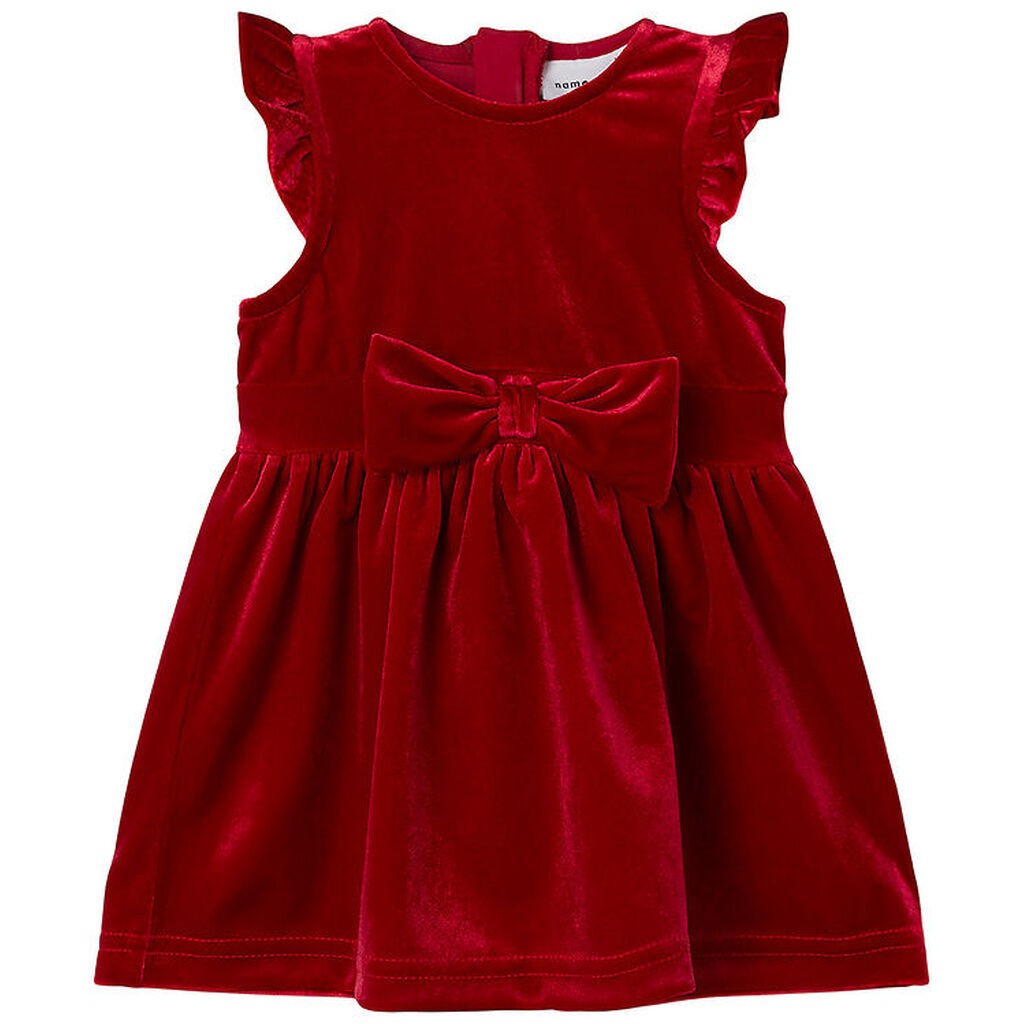 Name It Kjole - Velour- NbfRyvet - Jester Red
