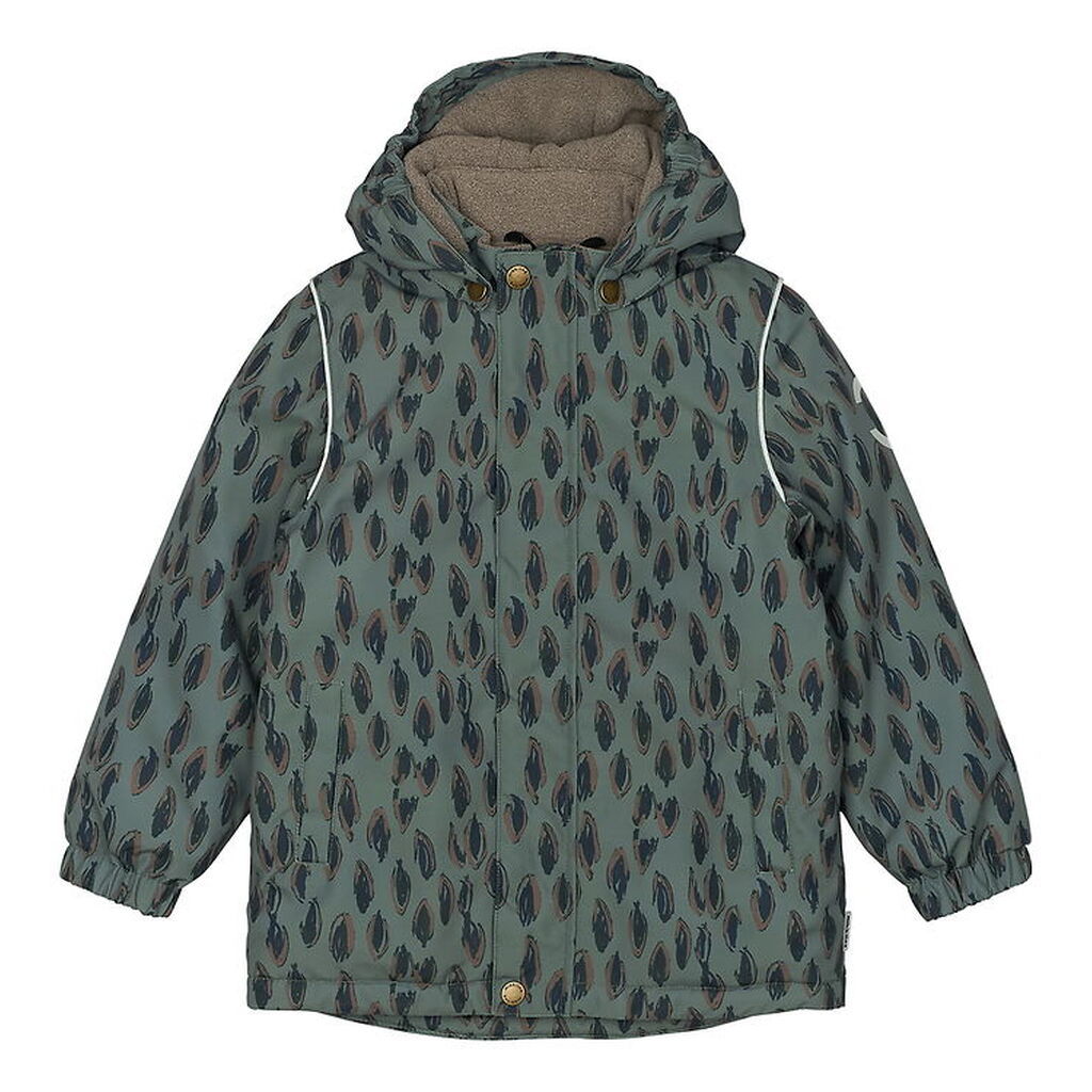 Mikk-Line Vinterjakke - Recycled - Balsam Green m. Print