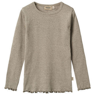 Wheat Bluse - Rib - Ida - Gravel Melange