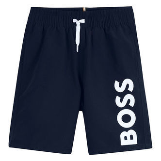BOSS Badeshorts - Navy m. Hvid