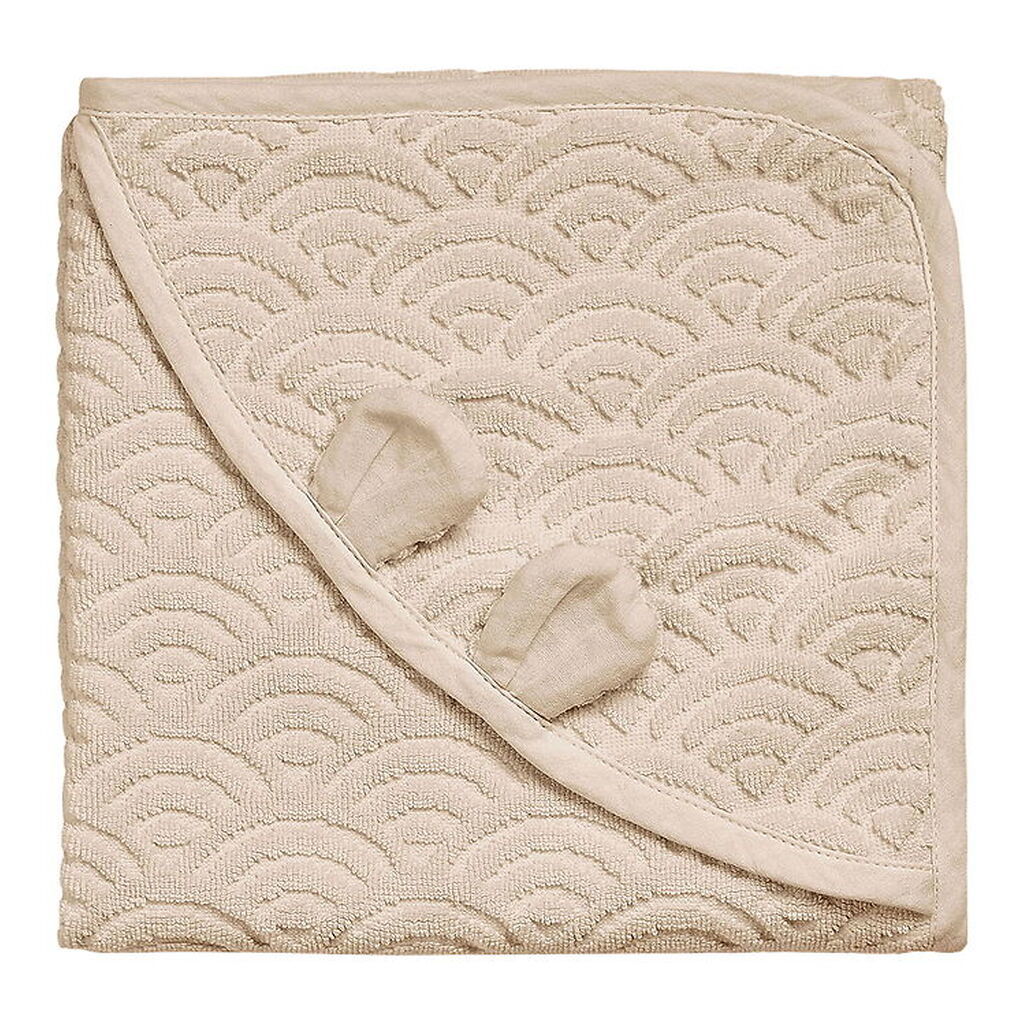 Cam Cam Babyhåndklæde - 80x80 cm - Almond m. Ører