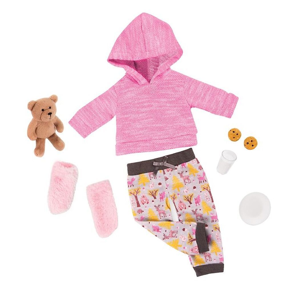 Our Generation Dukketøj - Deluxe Pyjamassæt m. Bamse