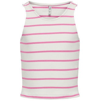 Kids Only Top - Rib - Short - KogNessa - Cloud Dancer/Fuchsia Pi