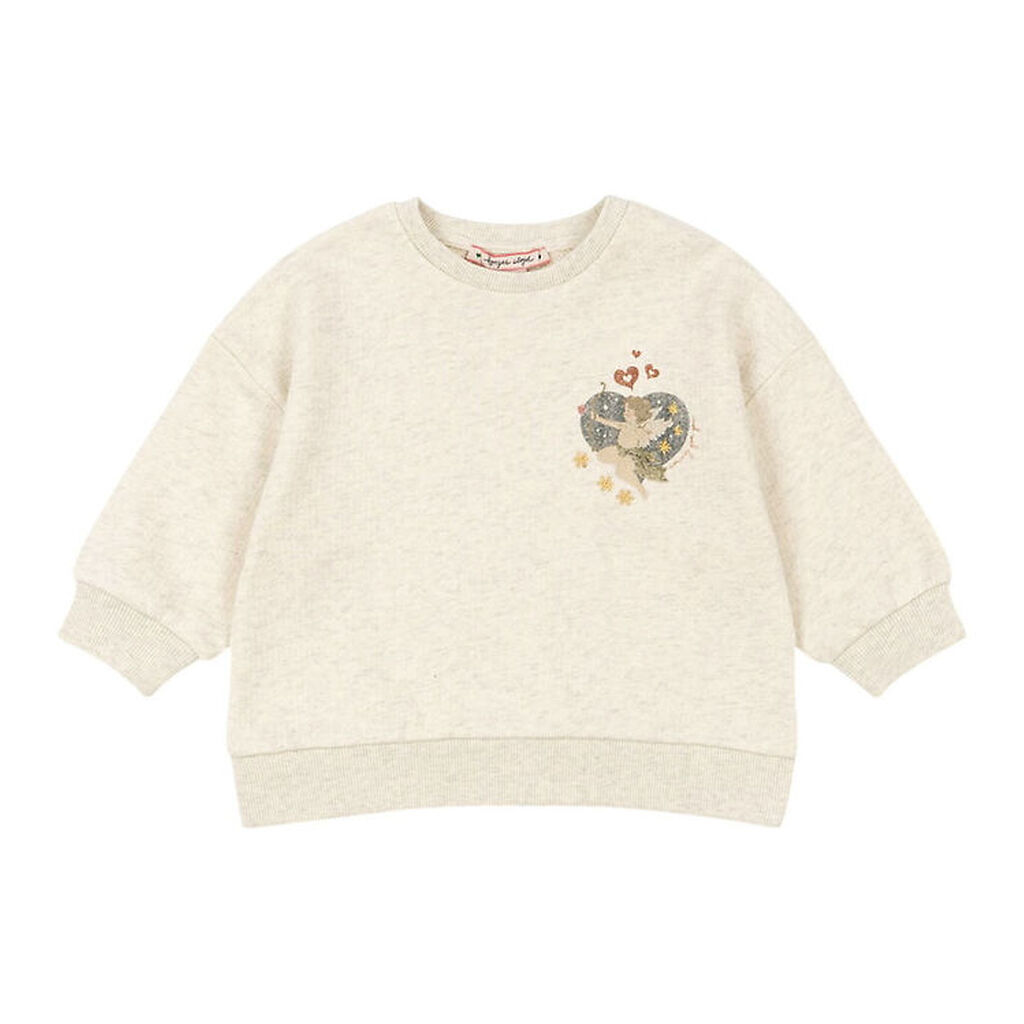 Konges Sløjd Sweatshirt - Loupy Lou - Off White Melange m. Engle