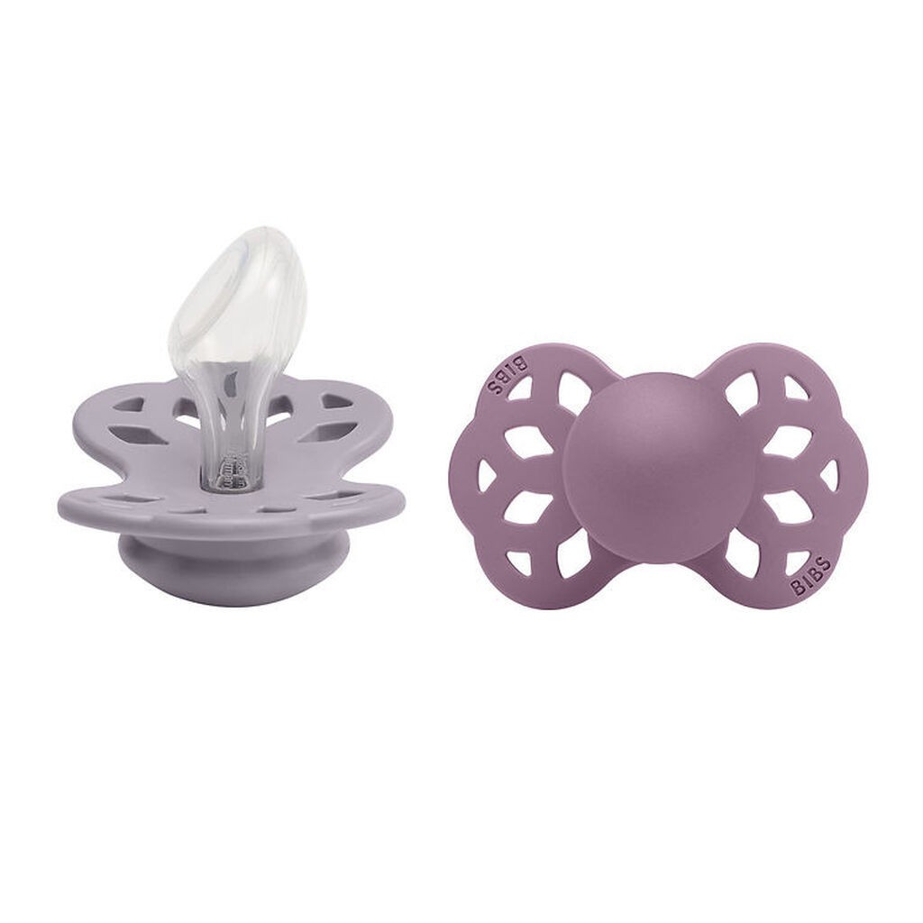 BIBS Infinity Sutter - 2-pak - Str. 2 - Anatomisk - Grey/Mauve