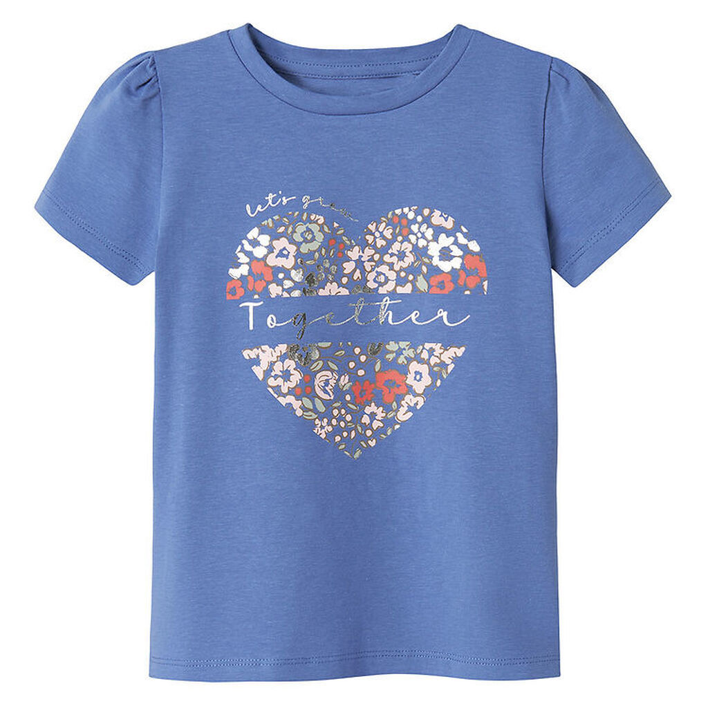 Name It T-shirt - NmfHnanna - Bleached Denim m. Print