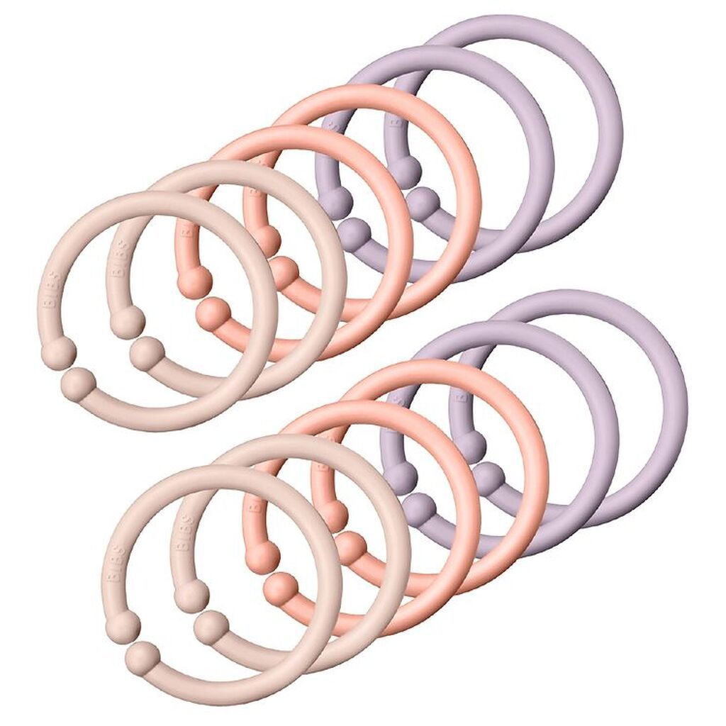 BIBS Ophængsrigne/Loops - 12-pak - Blush/Peach/Dusky Lilac