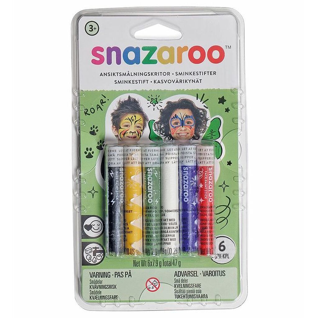 Snazaroo Ansigtsmaling - Stifter - 6 Stk.