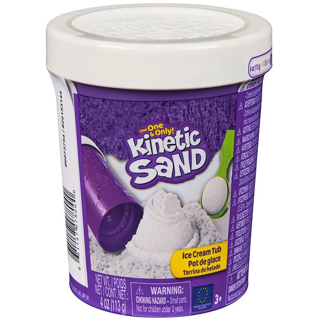 Kinetic Sand Sandsæt - 113 gram - Ice Cream Tub - Hvid