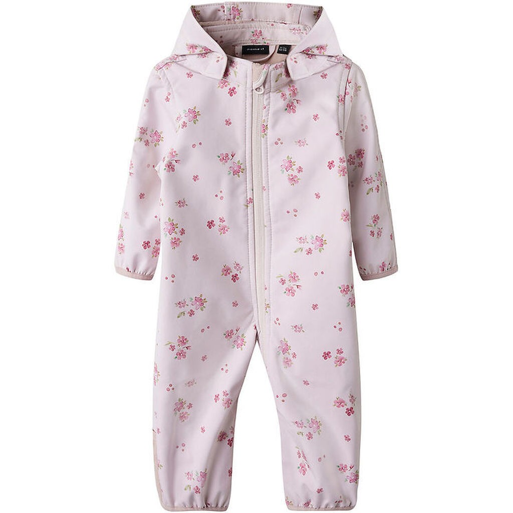 Name It Softshelldragt m. Fleece - NbfAlfa08 - Mauve Chalk m. Bl