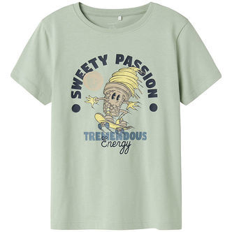 Name It T-shirt - NkmJalka - Aqua Gray/Lemon Meringue