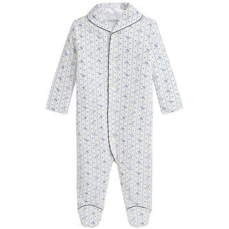 Polo Ralph Lauren Natdagt - Hvid/Blåstribet m. Dyr