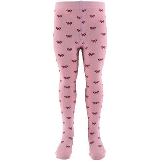 Fuzzies Strømpebukser - Rosa/Bordeaux m. Sløjfer