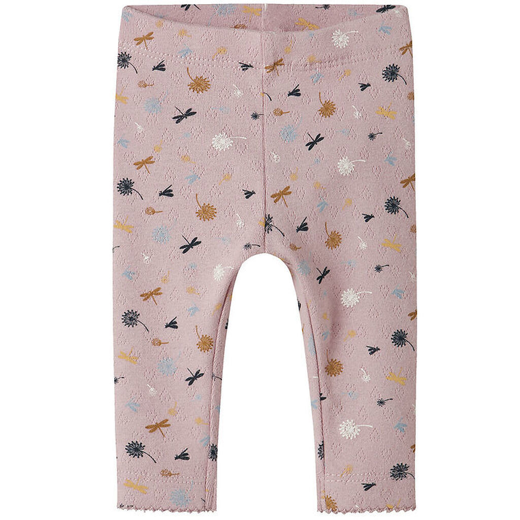 Name It Legging - NbfKoral - Burnished Lilac m. Hulmønster