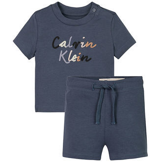 Calvin Klein Sæt - Shorts/T-shirt - Colour Logo - Grisaille Grey