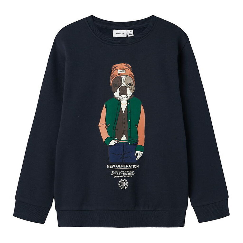 Name It Sweatshirt - NkmPsalko - Dark Sapphire m. Print
