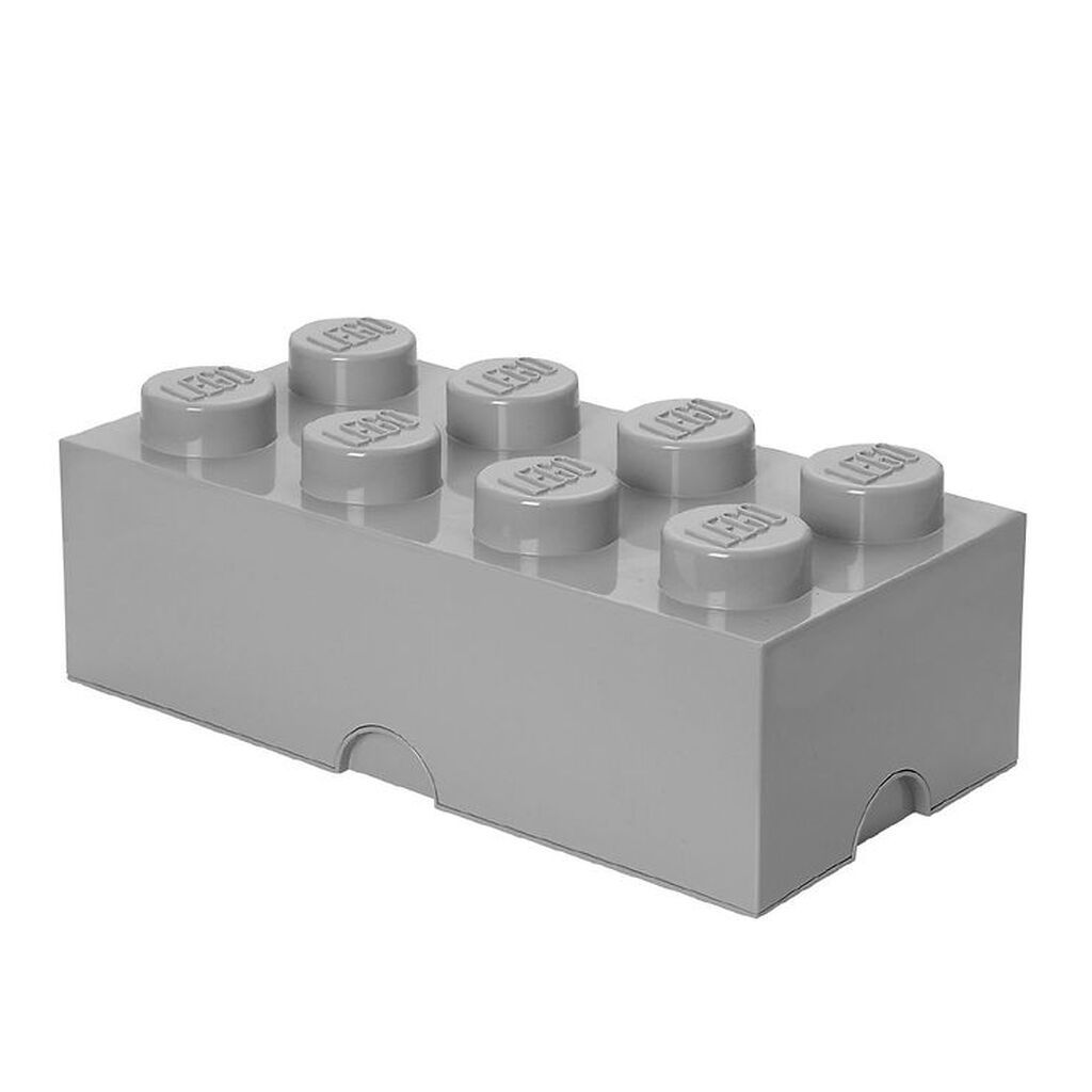 LEGOÂ® Storage Opbevaringsboks - 8 Knopper - 50x25x18 - Lysegrå